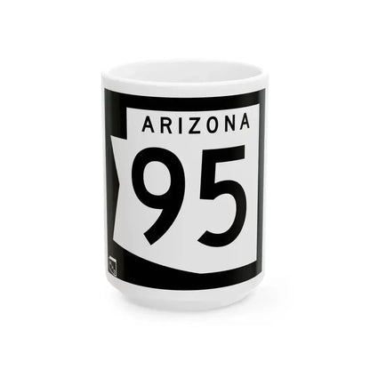 Arizona 95 1973 (Arizona) (Road Sign) White Coffee Mug 15oz - Go Mug Yourself