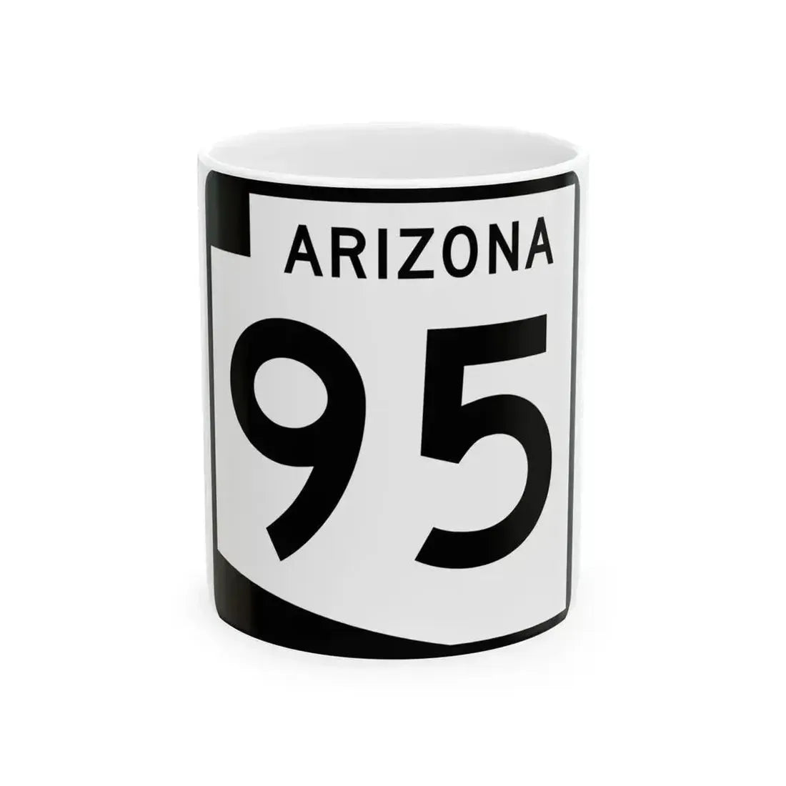 Arizona 95 (Arizona) (Road Sign) White Coffee Mug 11oz - Go Mug Yourself