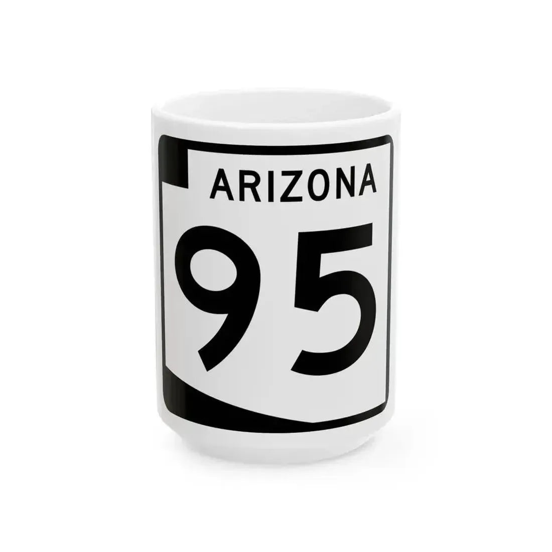 Arizona 95 (Arizona) (Road Sign) White Coffee Mug 15oz - Go Mug Yourself