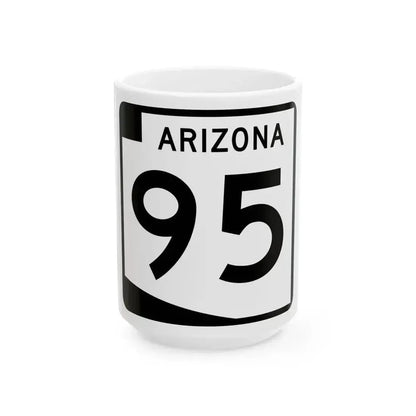 Arizona 95 (Arizona) (Road Sign) White Coffee Mug 15oz - Go Mug Yourself