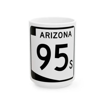 Arizona 95S (Arizona) (Road Sign) White Coffee Mug 15oz - Go Mug Yourself