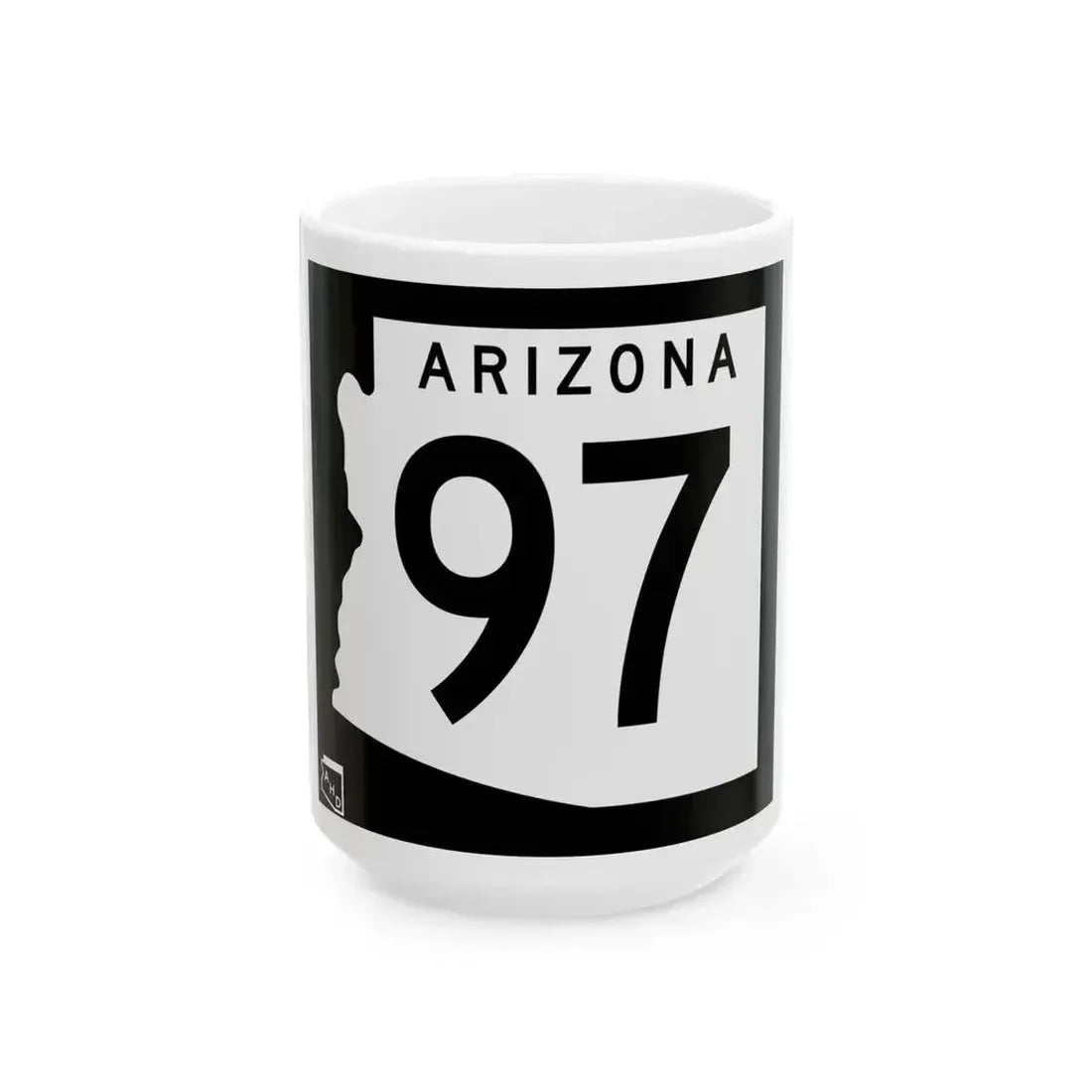 Arizona 97 1963 (Arizona) (Road Sign) White Coffee Mug 15oz - Go Mug Yourself