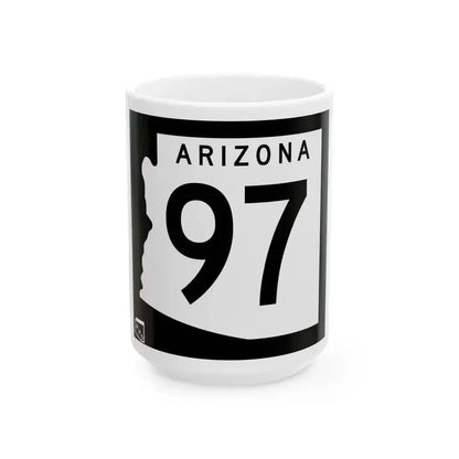 Arizona 97 1963 (Arizona) (Road Sign) White Coffee Mug 15oz - Go Mug Yourself