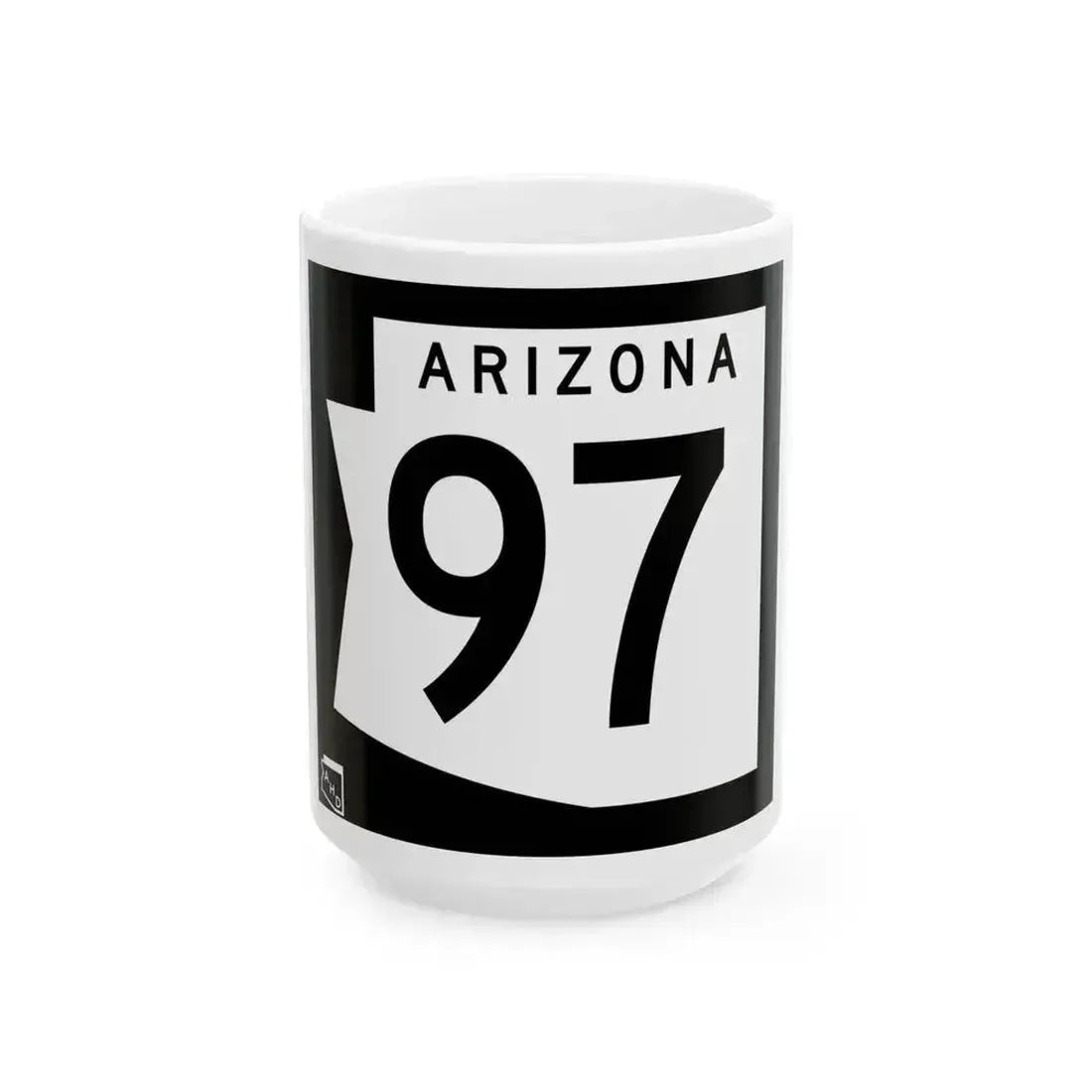Arizona 97 1973 (Arizona) (Road Sign) White Coffee Mug 15oz - Go Mug Yourself