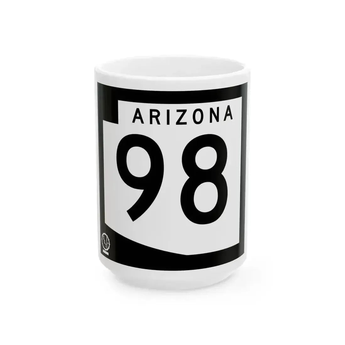 Arizona 98 1978 (Arizona) (Road Sign) White Coffee Mug 15oz - Go Mug Yourself