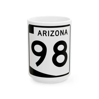 Arizona 98 (Arizona) (Road Sign) White Coffee Mug 15oz - Go Mug Yourself