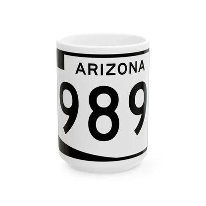 Arizona 989 (Arizona) (Road Sign) White Coffee Mug 15oz - Go Mug Yourself