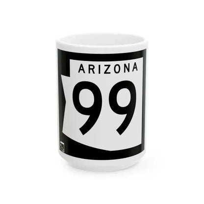Arizona 99 1973 (Arizona) (Road Sign) White Coffee Mug 15oz - Go Mug Yourself