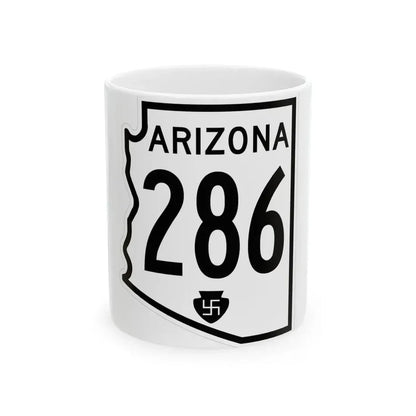 Arizona XX 1956 (Arizona) (Road Sign) White Coffee Mug 11oz - Go Mug Yourself