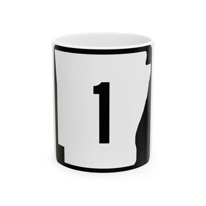 Arkansas 1 (Arkansas) (Road Sign) White Coffee Mug 11oz - Go Mug Yourself