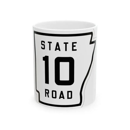 Arkansas 10 1926 (Arkansas) (Road Sign) White Coffee Mug 11oz - Go Mug Yourself