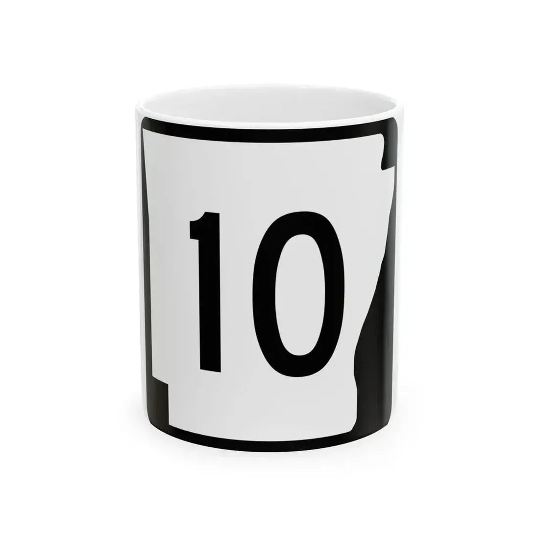 Arkansas 10 (Arkansas) (Road Sign) White Coffee Mug 11oz - Go Mug Yourself