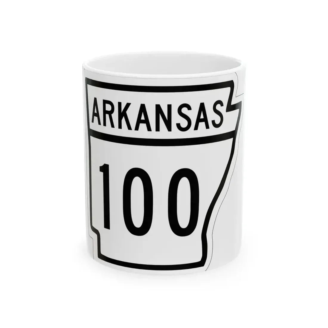 Arkansas 100 1948 (Arkansas) (Road Sign) White Coffee Mug 11oz - Go Mug Yourself