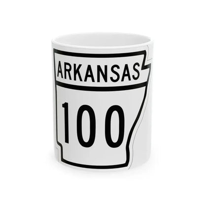 Arkansas 100 1948 (Arkansas) (Road Sign) White Coffee Mug 11oz - Go Mug Yourself