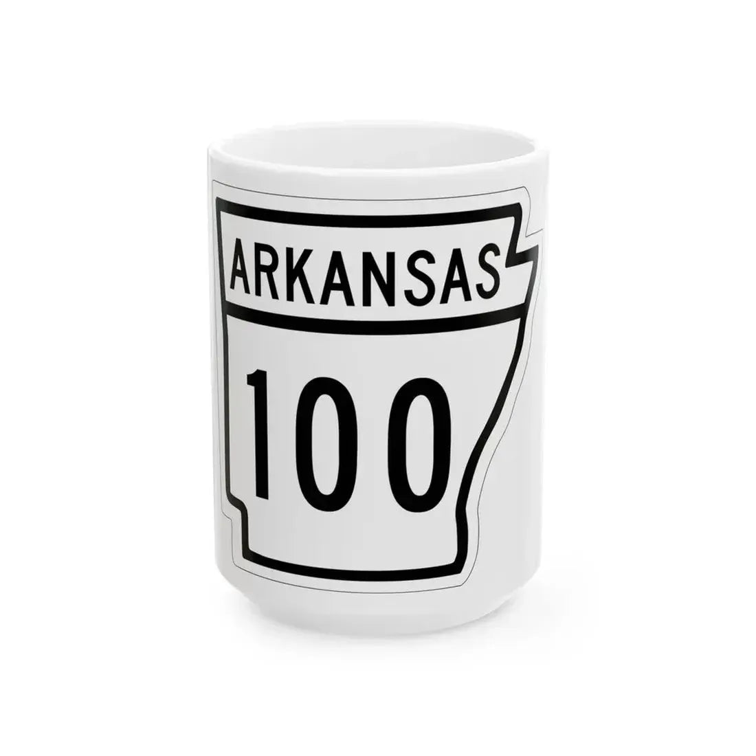 Arkansas 100 1948 (Arkansas) (Road Sign) White Coffee Mug 15oz - Go Mug Yourself