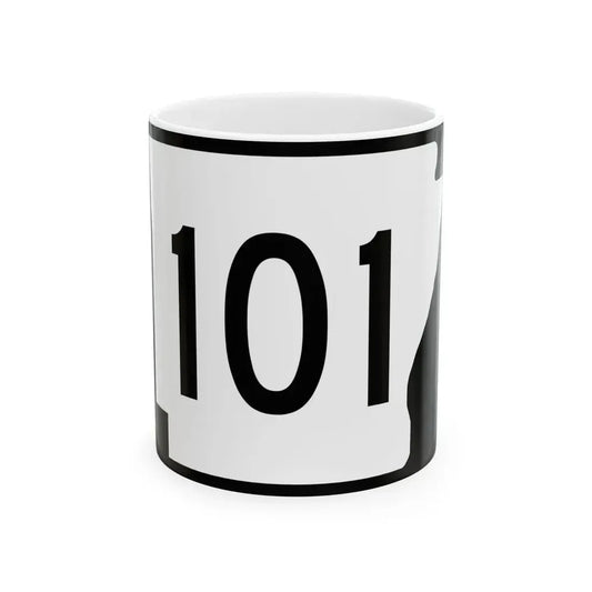 Arkansas 101 (Arkansas) (Road Sign) White Coffee Mug 11oz - Go Mug Yourself