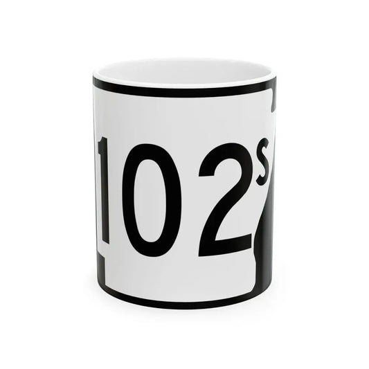 Arkansas 102S (Arkansas) (Road Sign) White Coffee Mug 11oz - Go Mug Yourself