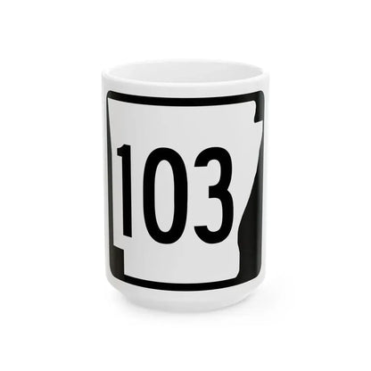 Arkansas 103 1970 (Arkansas) (Road Sign) White Coffee Mug 15oz - Go Mug Yourself