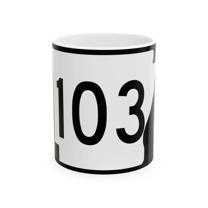 Arkansas 103 (Arkansas) (Road Sign) White Coffee Mug 11oz - Go Mug Yourself