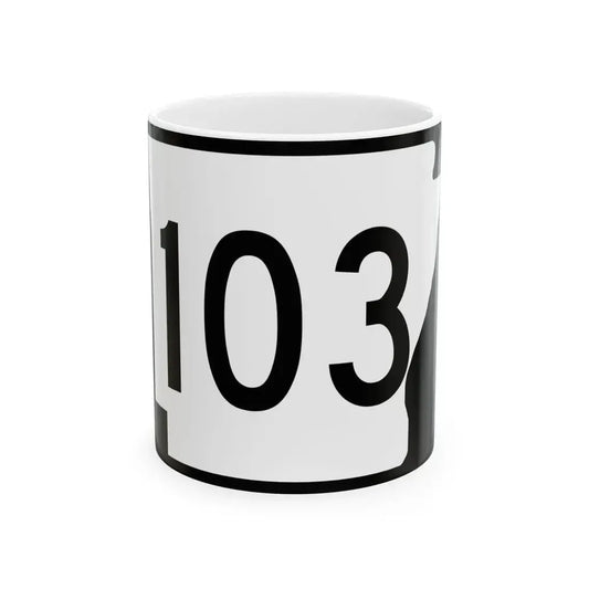 Arkansas 103 (Arkansas) (Road Sign) White Coffee Mug 11oz - Go Mug Yourself