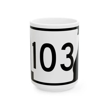 Arkansas 103 (Arkansas) (Road Sign) White Coffee Mug 15oz - Go Mug Yourself