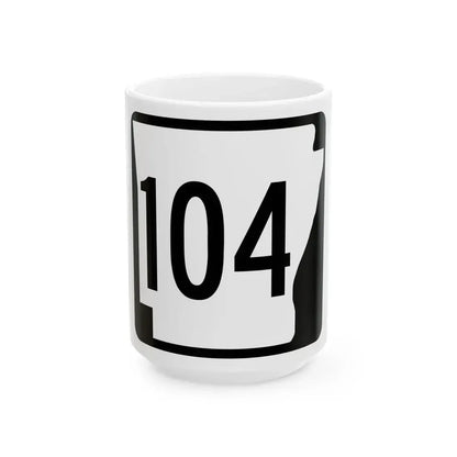 Arkansas 104 1970 (Arkansas) (Road Sign) White Coffee Mug 15oz - Go Mug Yourself