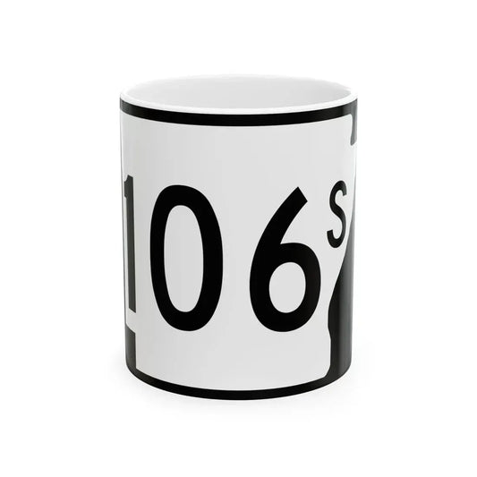 Arkansas 106S (Arkansas) (Road Sign) White Coffee Mug 11oz - Go Mug Yourself