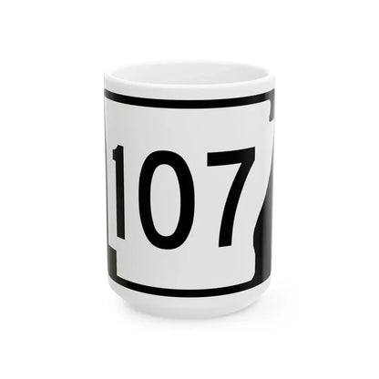 Arkansas 107 (Arkansas) (Road Sign) White Coffee Mug 15oz - Go Mug Yourself