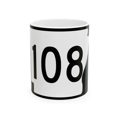 Arkansas 108 (Arkansas) (Road Sign) White Coffee Mug 11oz - Go Mug Yourself