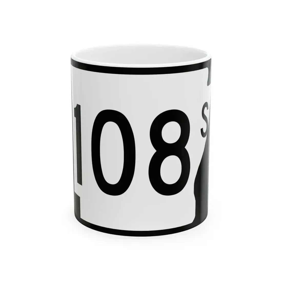 Arkansas 108S (Arkansas) (Road Sign) White Coffee Mug 11oz - Go Mug Yourself