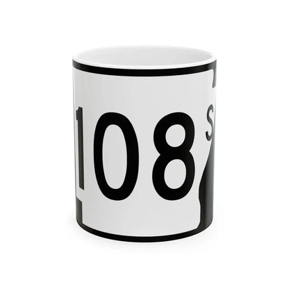 Arkansas 108S (Arkansas) (Road Sign) White Coffee Mug 11oz - Go Mug Yourself