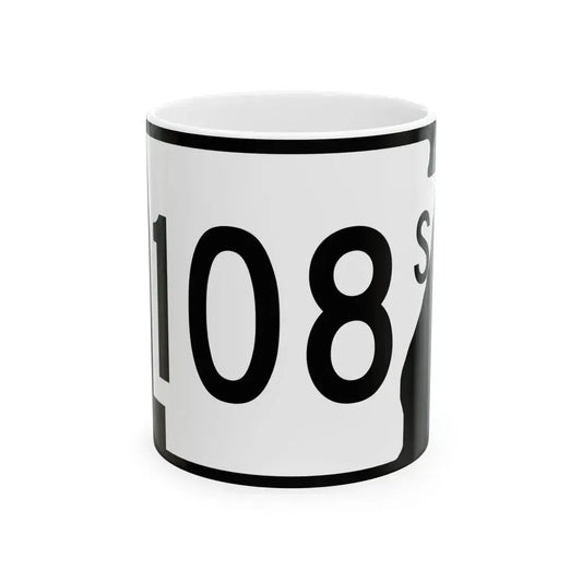 Arkansas 108S (Arkansas) (Road Sign) White Coffee Mug 11oz - Go Mug Yourself