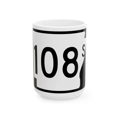 Arkansas 108S (Arkansas) (Road Sign) White Coffee Mug 15oz - Go Mug Yourself
