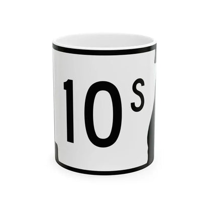 Arkansas 10S (Arkansas) (Road Sign) White Coffee Mug 11oz - Go Mug Yourself