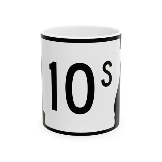 Arkansas 10S (Arkansas) (Road Sign) White Coffee Mug 11oz - Go Mug Yourself