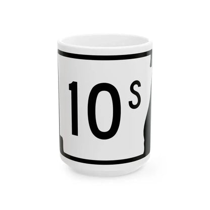 Arkansas 10S (Arkansas) (Road Sign) White Coffee Mug 15oz - Go Mug Yourself