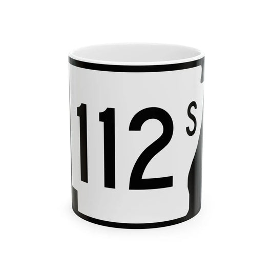 Arkansas 112S (Arkansas) (Road Sign) White Coffee Mug 11oz - Go Mug Yourself