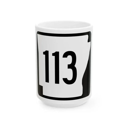 Arkansas 113 1970 (Arkansas) (Road Sign) White Coffee Mug 15oz - Go Mug Yourself