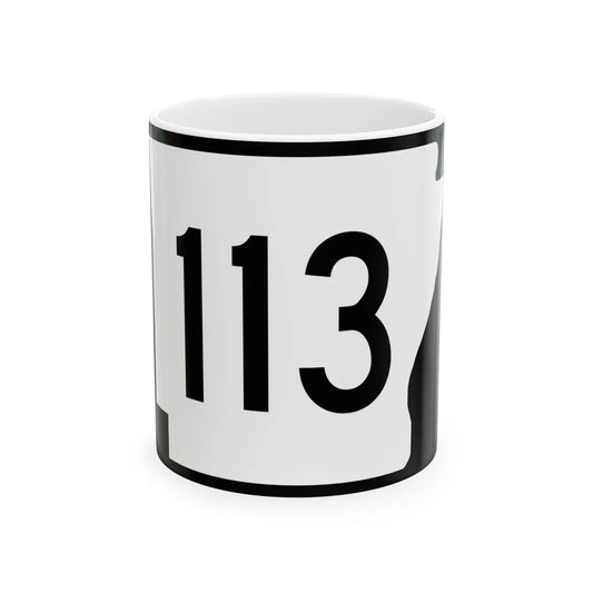 Arkansas 113 (Arkansas) (Road Sign) White Coffee Mug 11oz - Go Mug Yourself