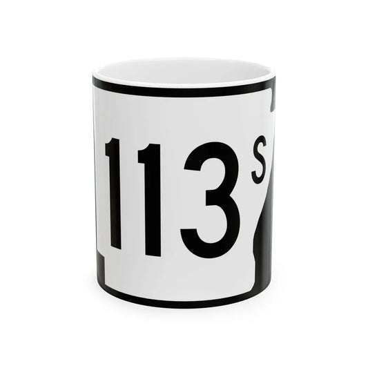 Arkansas 113S (Arkansas) (Road Sign) White Coffee Mug 11oz - Go Mug Yourself