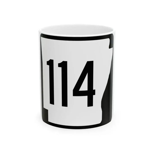 Arkansas 114 1970 (Arkansas) (Road Sign) White Coffee Mug 11oz - Go Mug Yourself