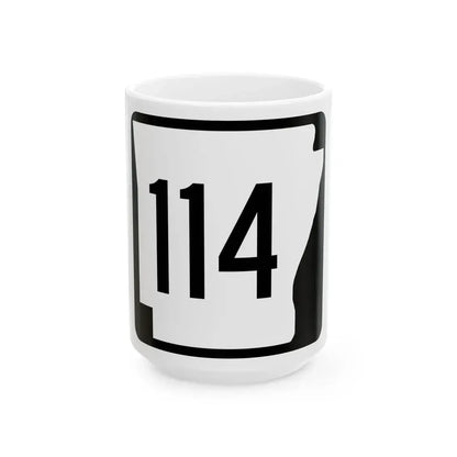 Arkansas 114 1970 (Arkansas) (Road Sign) White Coffee Mug 15oz - Go Mug Yourself