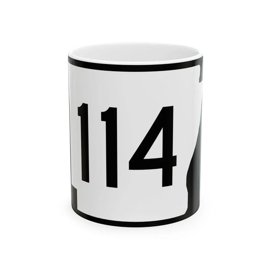 Arkansas 114 (Arkansas) (Road Sign) White Coffee Mug 11oz - Go Mug Yourself