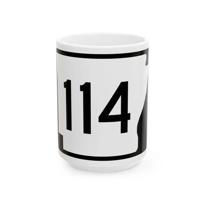 Arkansas 114 (Arkansas) (Road Sign) White Coffee Mug 15oz - Go Mug Yourself