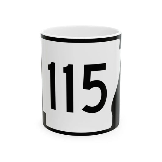 Arkansas 115 (Arkansas) (Road Sign) White Coffee Mug 11oz - Go Mug Yourself