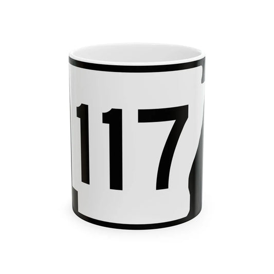 Arkansas 117 (Arkansas) (Road Sign) White Coffee Mug 11oz - Go Mug Yourself