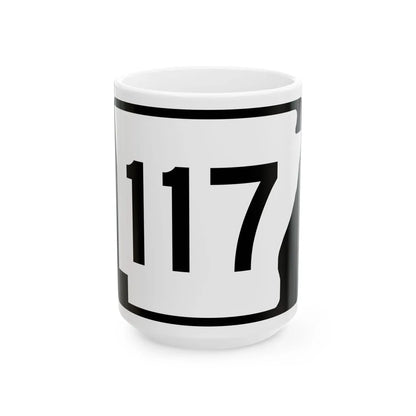 Arkansas 117 (Arkansas) (Road Sign) White Coffee Mug 15oz - Go Mug Yourself