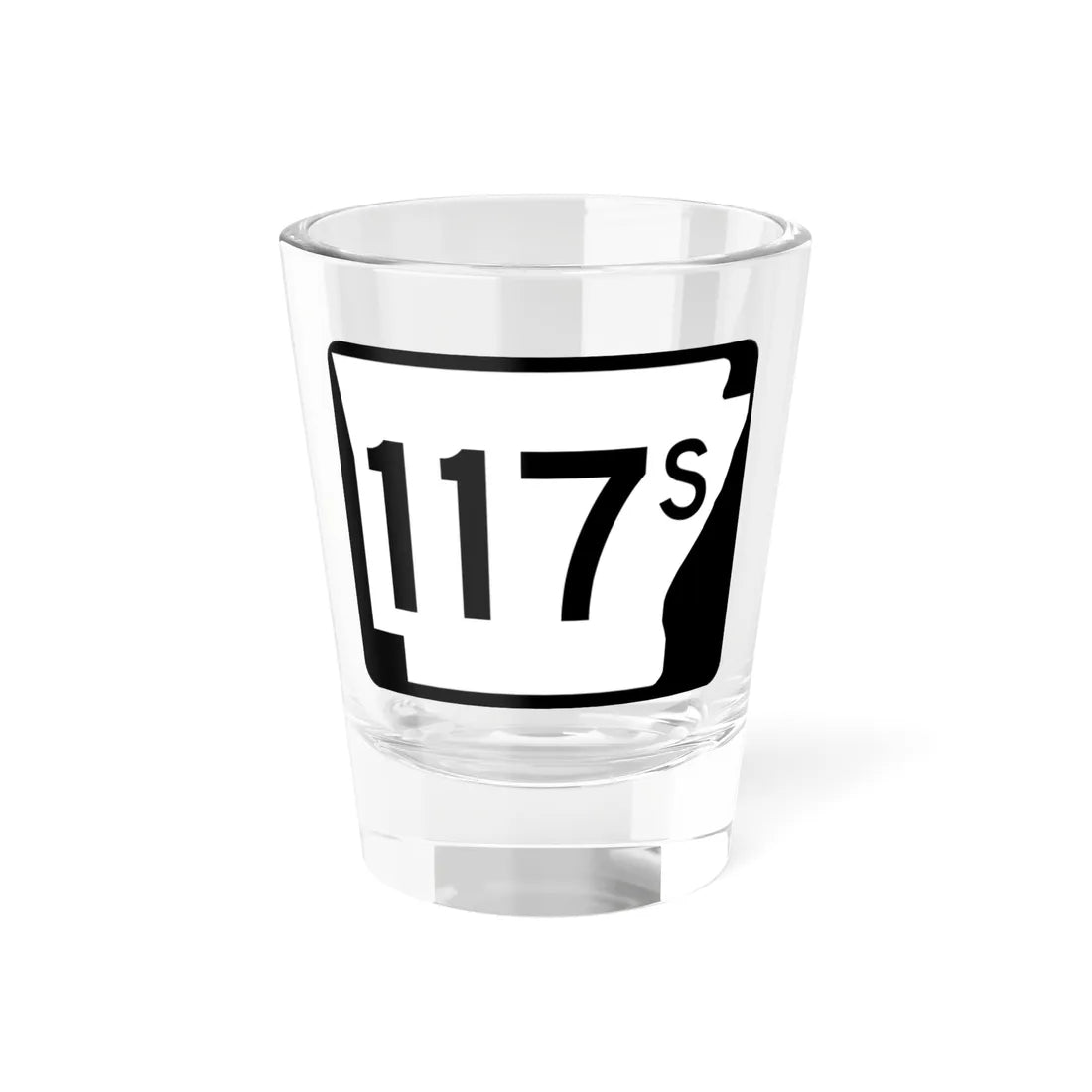 Arkansas 117S (Arkansas) (Road Sign) Shot Glass 1.5oz 1.5oz - Go Mug Yourself
