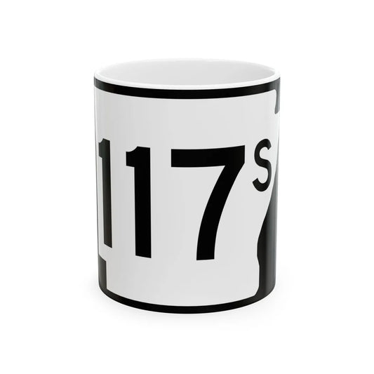 Arkansas 117S (Arkansas) (Road Sign) White Coffee Mug 11oz - Go Mug Yourself