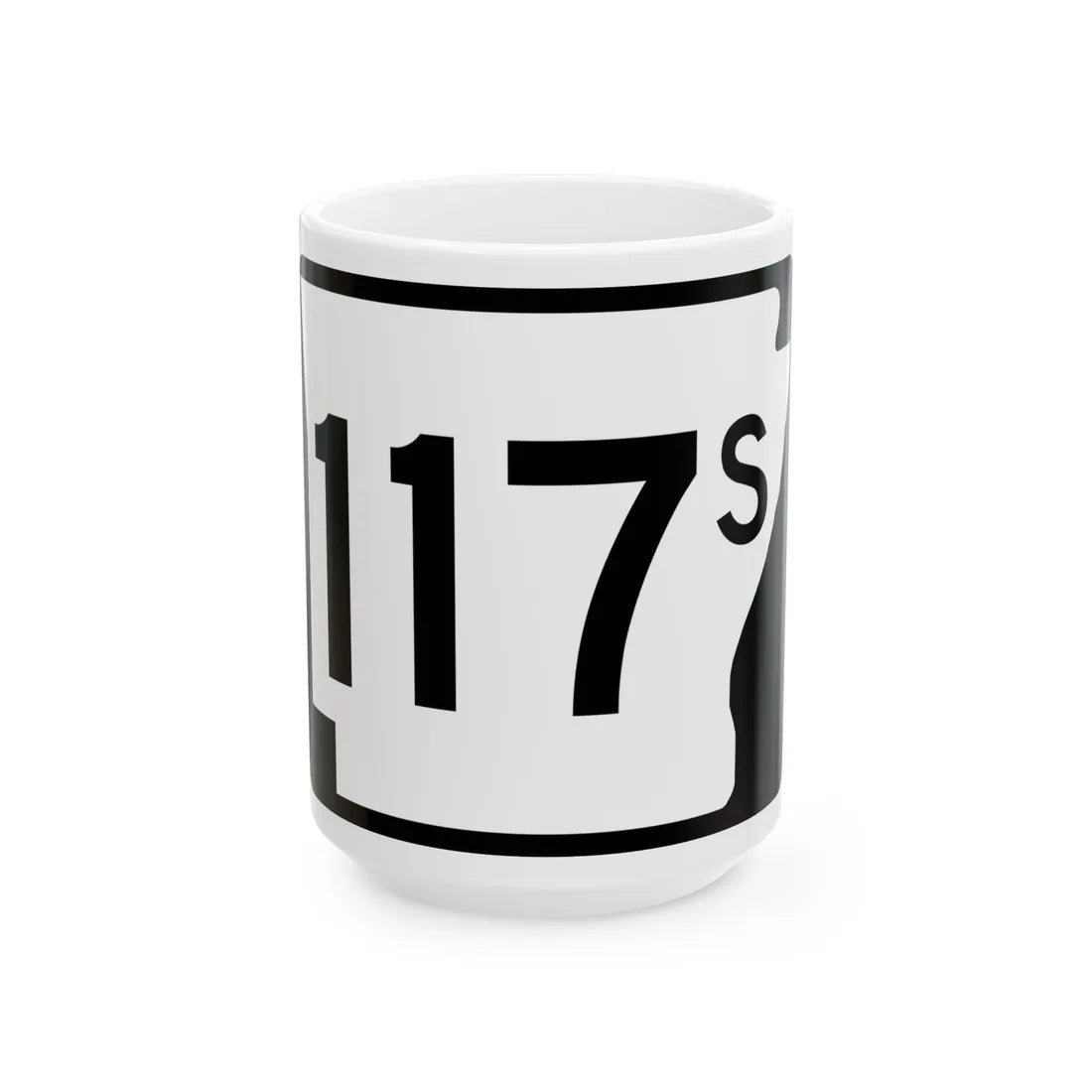Arkansas 117S (Arkansas) (Road Sign) White Coffee Mug 15oz - Go Mug Yourself